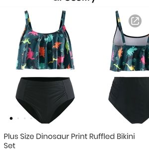 NWT 3x Dino Swim Bikini Ruffled Flounce size 20